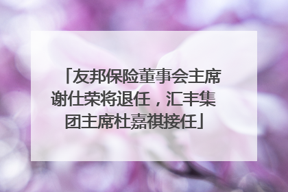 友邦保险董事会主席谢仕荣将退任，汇丰集团主席杜嘉祺接任