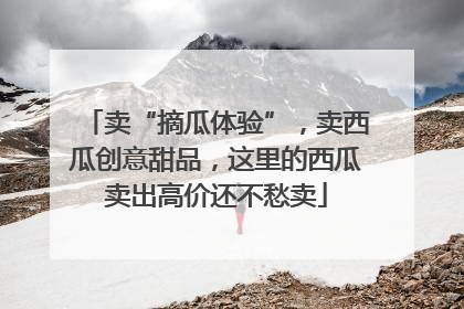 卖“摘瓜体验”，卖西瓜创意甜品，这里的西瓜卖出高价还不愁卖