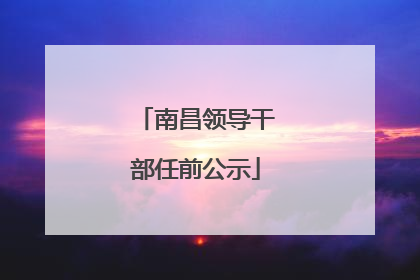 南昌领导干部任前公示