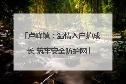 卢峰镇：温情入户护成长 筑牢安全防护网