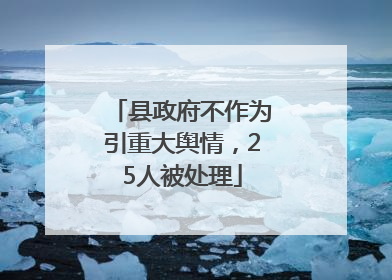 县政府不作为引重大舆情，25人被处理
