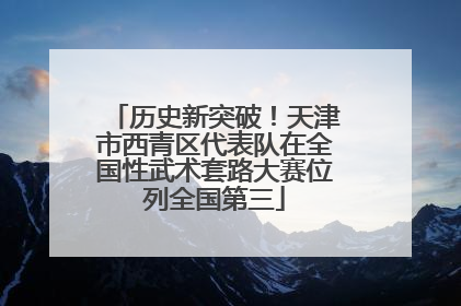 历史新突破！天津市西青区代表队在全国性武术套路大赛位列全国第三