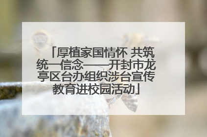 厚植家国情怀 共筑统一信念——开封市龙亭区台办组织涉台宣传教育进校园活动