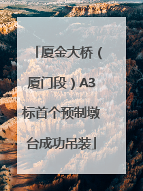 厦金大桥（厦门段）A3标首个预制墩台成功吊装