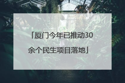 厦门今年已推动30余个民生项目落地