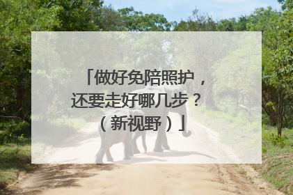 做好免陪照护，还要走好哪几步？（新视野）