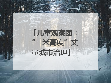 儿童观察团：“一米高度”丈量城市治理