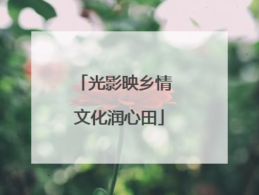 光影映乡情 文化润心田