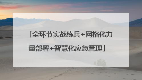 全环节实战练兵+网格化力量部署+智慧化应急管理