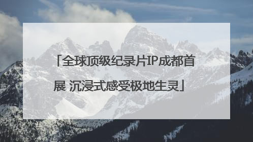 全球顶级纪录片IP成都首展 沉浸式感受极地生灵