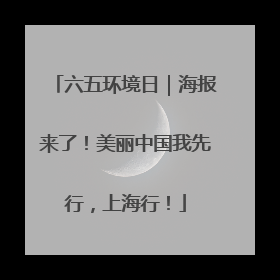 六五环境日｜海报来了！美丽中国我先行，上海行！