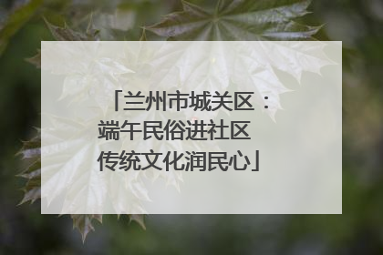 兰州市城关区：端午民俗进社区 传统文化润民心