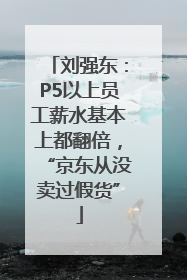 刘强东：P5以上员工薪水基本上都翻倍，“京东从没卖过假货”