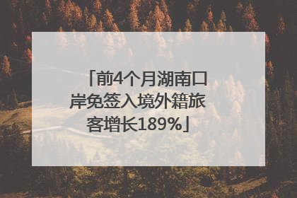 前4个月湖南口岸免签入境外籍旅客增长189%