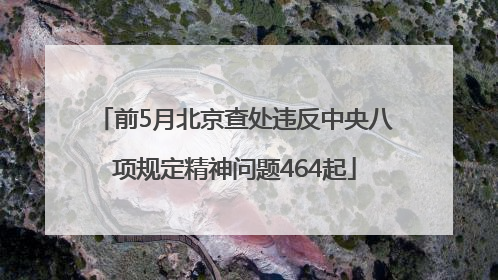 前5月北京查处违反中央八项规定精神问题464起