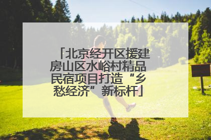 北京经开区援建房山区水峪村精品民宿项目打造“乡愁经济”新标杆