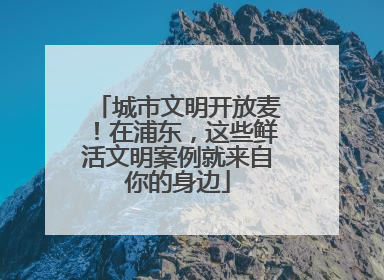 城市文明开放麦！在浦东，这些鲜活文明案例就来自你的身边