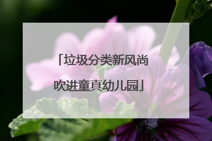 垃圾分类新风尚 吹进童真幼儿园