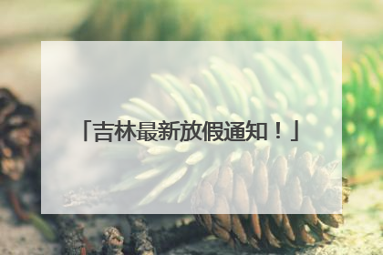 吉林最新放假通知！