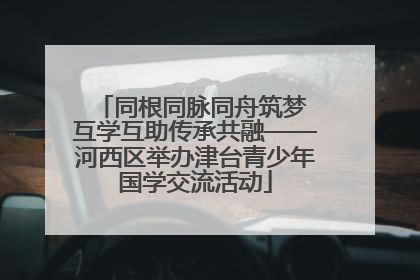 同根同脉同舟筑梦 互学互助传承共融——河西区举办津台青少年国学交流活动