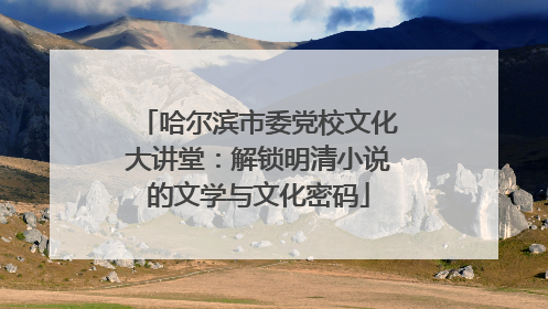哈尔滨市委党校文化大讲堂：解锁明清小说的文学与文化密码