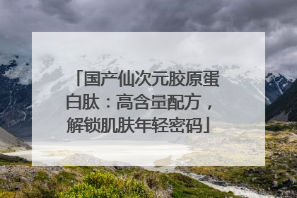 国产仙次元胶原蛋白肽：高含量配方，解锁肌肤年轻密码