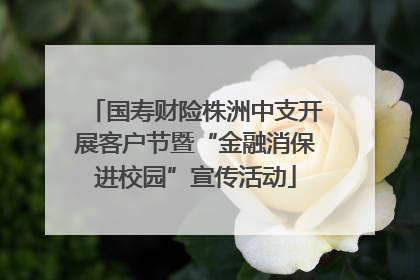 国寿财险株洲中支开展客户节暨“金融消保进校园”宣传活动