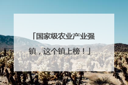 国家级农业产业强镇，这个镇上榜！