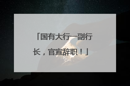 国有大行一副行长，官宣辞职！