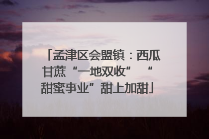 孟津区会盟镇：西瓜甘蔗“一地双收” “甜蜜事业”甜上加甜