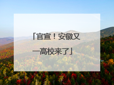 官宣！安徽又一高校来了
