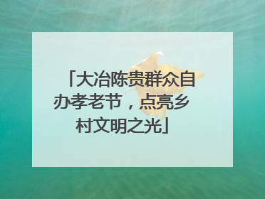 大冶陈贵群众自办孝老节，点亮乡村文明之光