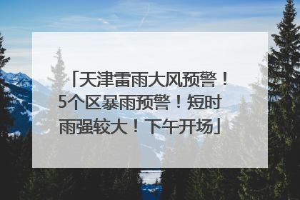 天津雷雨大风预警！5个区暴雨预警！短时雨强较大！下午开场