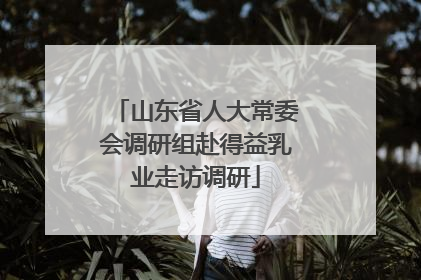 山东省人大常委会调研组赴得益乳业走访调研