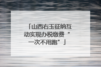 山西右玉征纳互动实现办税缴费“一次不用跑”