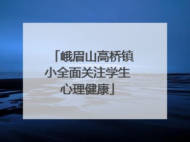 峨眉山高桥镇小全面关注学生心理健康