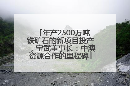 年产2500万吨铁矿石的新项目投产，宝武董事长：中澳资源合作的里程碑