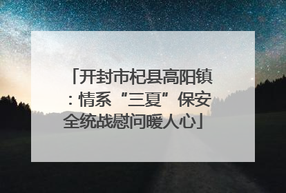 开封市杞县高阳镇：情系“三夏”保安全统战慰问暖人心