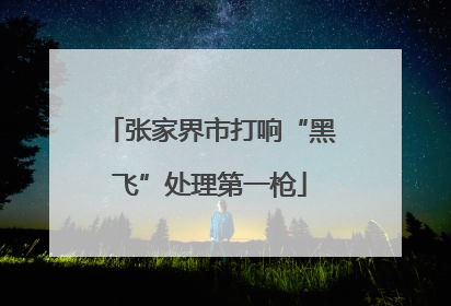 张家界市打响“黑飞”处理第一枪