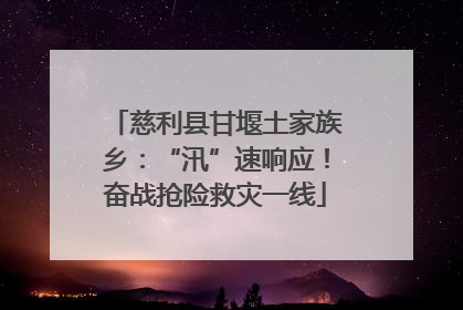 慈利县甘堰土家族乡：“汛”速响应！奋战抢险救灾一线