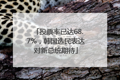 投票率已达68.7%，韩国选民表达对新总统期待