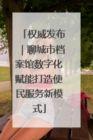 权威发布｜聊城市档案馆数字化赋能打造便民服务新模式