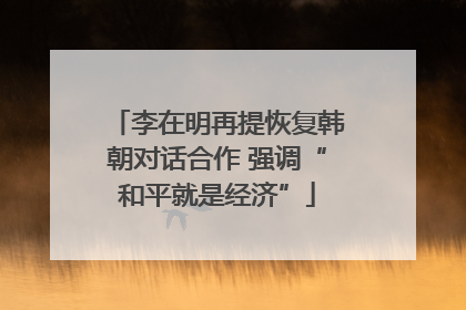 李在明再提恢复韩朝对话合作 强调“和平就是经济”