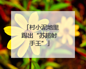 村小泥地里踢出“苏超射手王”