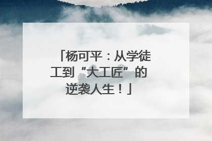 杨可平：从学徒工到“大工匠”的逆袭人生！