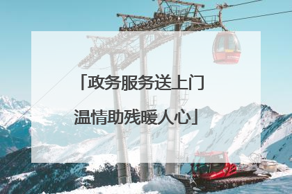 政务服务送上门 温情助残暖人心