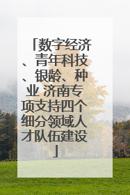 数字经济、青年科技、银龄、种业 济南专项支持四个细分领域人才队伍建设