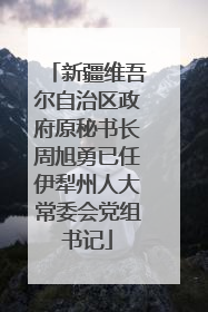 新疆维吾尔自治区政府原秘书长周旭勇已任伊犁州人大常委会党组书记