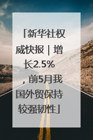 新华社权威快报｜增长2.5%，前5月我国外贸保持较强韧性