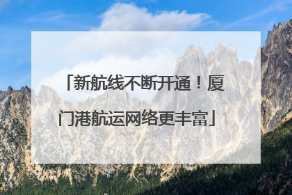 新航线不断开通！厦门港航运网络更丰富